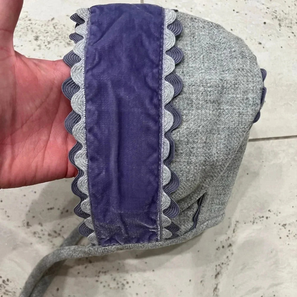 Baby Bonnet with Lavender RicRac - Picture 7 of 10